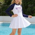 thumbnail image 5 of SGMVNU Girls Swimdress with Shorts Zip up 1 Piece Swimsuits Short Sleeve Rash Guard Bathing Suit Summer Beach Swimwear, Size 3-4 Years, zt1-White, 5 of 9