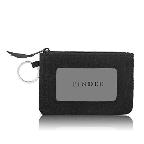 Signature Cotton Iconic Zip ID Case Wallet/Coin Purse with Id Window Black 