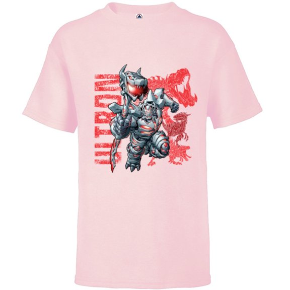 Marvel Mech Strike: Mechasaurs Avengers Ultron Primeval - Short Sleeve T-Shirt for Kids - Customized-Soft Pink
