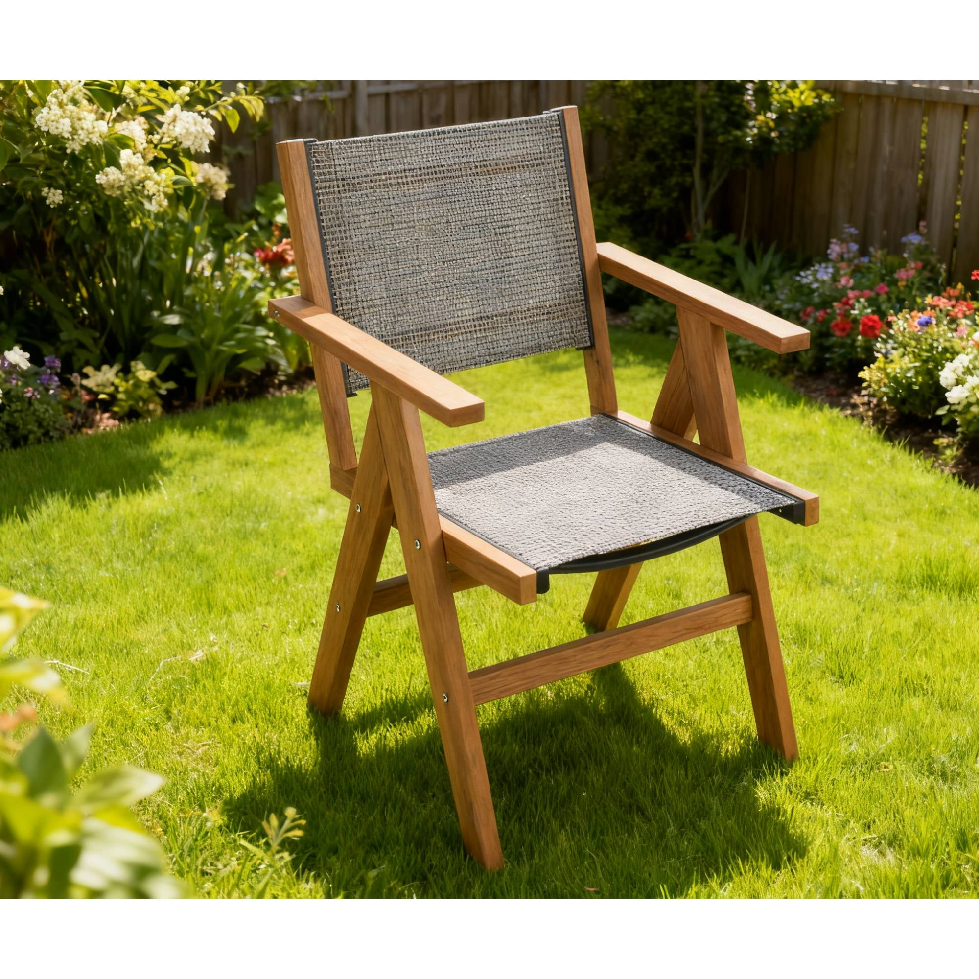 Relaxed Outdoor Dining Chair, Comfort Leisure Seat for Patio Brunch Garden Daily Outdoor Rest Moment, Brown