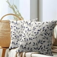 thumbnail image 6 of Navy Blue Leaves Pillow Covers 18x18 Inch Set of 2 Blue and Grey Leaf and Branch Outdoor Decorative Throw Pillows Rustic Farmhouse Pillowcases Cushion Covers for Couch Home Decor, 6 of 6