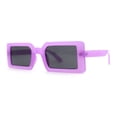thumbnail image 3 of Womens Mod Minimal Rectangle Plastic Sunglasses Purple Black, 3 of 4