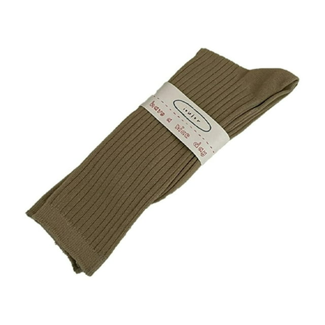 1 Pair Ribbed Mid-tube Thick Warm Ladies Socks Winter Simple Casual Solid Color Sports Socks