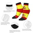 thumbnail image 4 of Women Men Athletic Socks Spanish Flag Cushioned Quarter Ankle Socks, 4 of 7