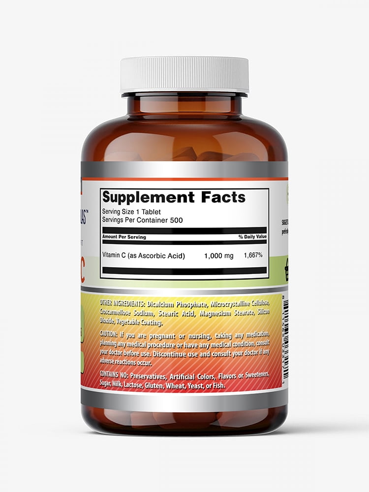 Amazing Formulas Vitamin C 1000 Mg Per Serving 500 Tablets Supplement | Non-GMO | Gluten Free | Made in USA