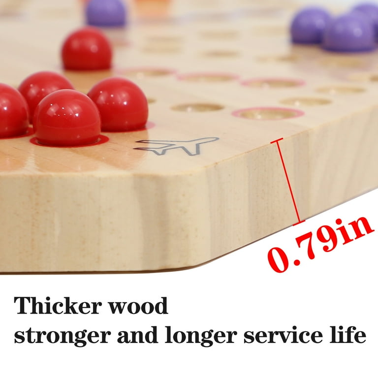 Hand Made Wood Pegs Board Game from Thailand - Strategy Square