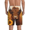thumbnail image 4 of Lsque Countryside Sunflower Cow Mens Sleep Pajama Shorts,Short Pajama Pants, Cotton Ultra-Soft Knit-Small, 4 of 9