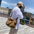 thumbnail image 3 of Yucurem Vintage Canvas Messenger Bag Large Multiple Pockets Hobo Bag Crossbody Shoulder Bag for Women Men (Coffee ), 3 of 10