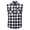 A-Black497, variant on XIAONU Men's Plaid Sleeveless Shirt Button Down Collar Raw Edge Pocket Vest Casual Daily Outdoor Western Style Shirt