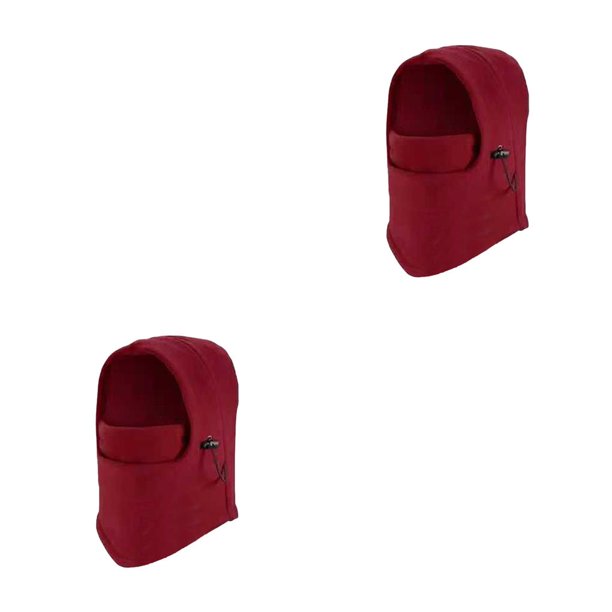 Sonducket Sombreros Calentador a prueba de viento Pasamontañas Sombreros ajustables para exteriores Suministros para motocicletas Clima frío vino rojo 2Conjunto