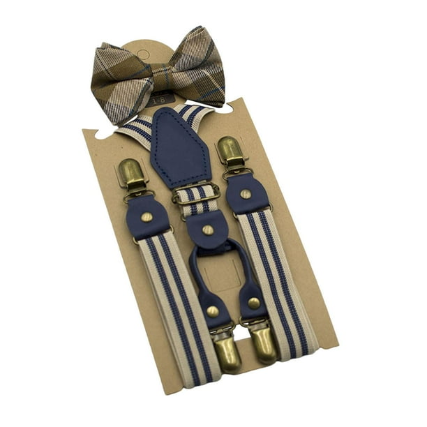 Conjunto de tirantes y pajarita para niño, accesorios de ropa, ajustables, cómodos y ligeros. Estilo G