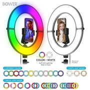 Bower 12 Foldable Ring Light with Adjustable Stand and Remote Control- Black
