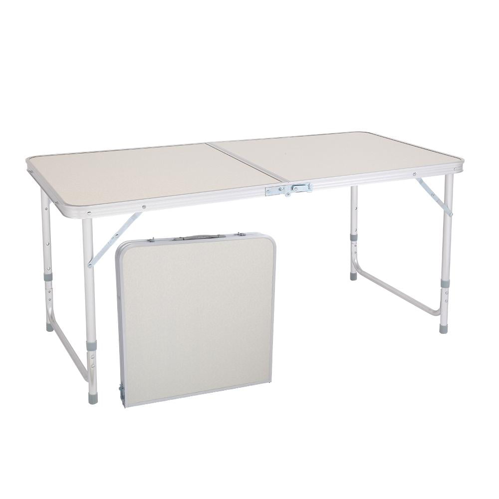4FT Folding Portable Aluminum Table with Hight Adjustment Camping Picnic Party 