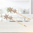 thumbnail image 4 of EeaseCA 2PCS Geometry Metal Rhinestone Star Bobby Simple Hair New Style Hair Accessories (Golden), 4 of 8