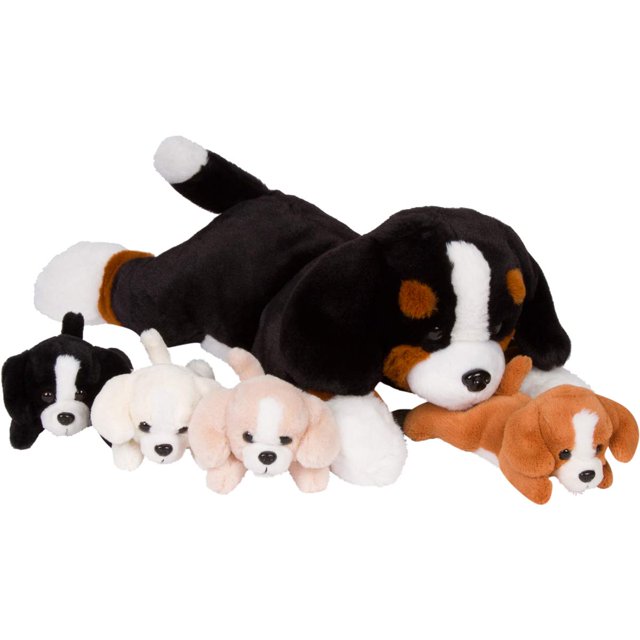 PixieCrush Stuffed Mommy Stegosaurus Dinosaur with 3 Baby Dinos in her Tummy; Toy Pillows for Girls