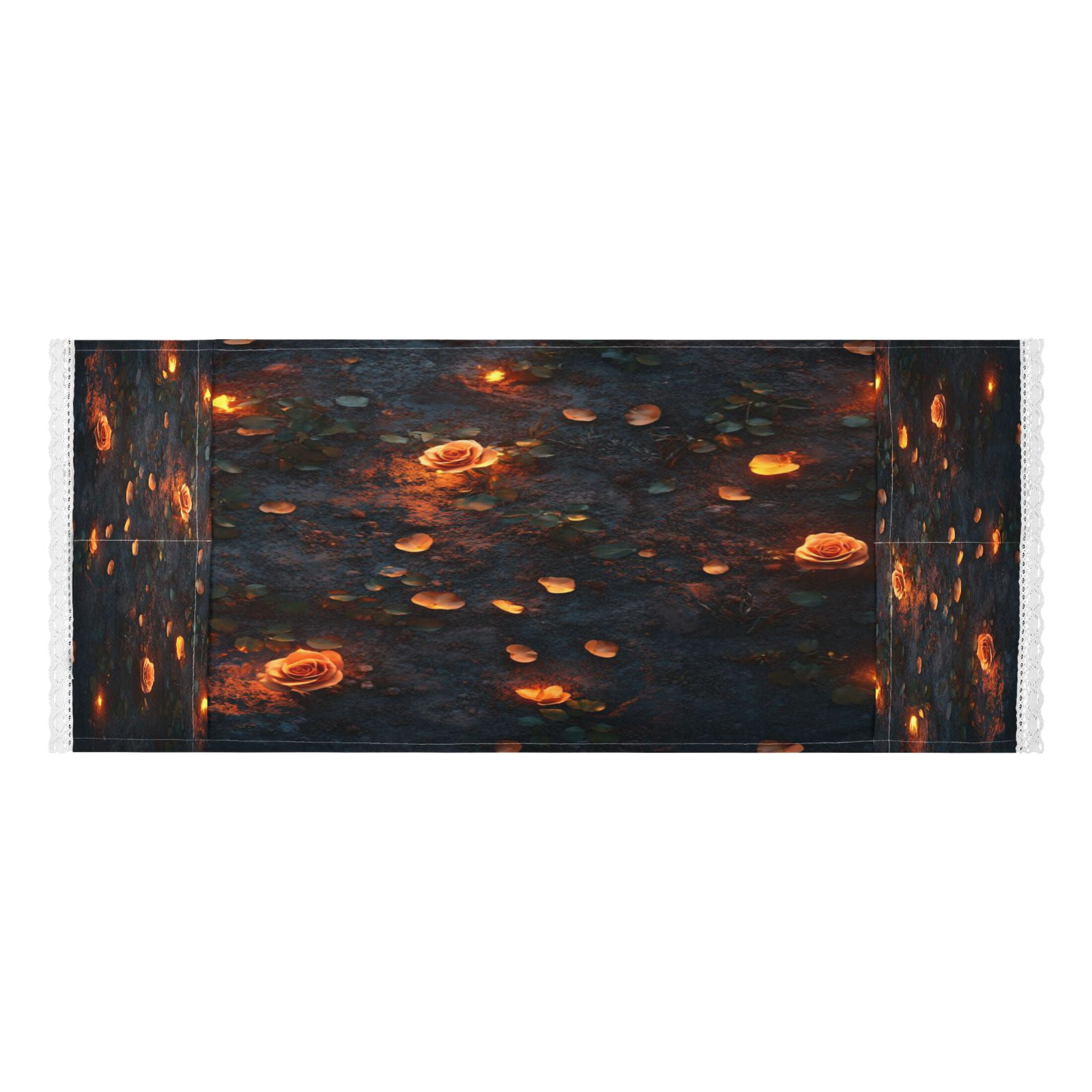 Glowing RosesWasher and Dryer Covers Dust-Proof and Oil Resistant Fridge Cover with 4 Storage Pockets Washing Machine Top Cover for Laundry Kitchen Home 51.2 x 22 In
