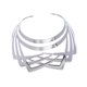 thumbnail image 1 of Collares elegantes de metal, gargantillas africanas grandes Plata, 1 of 9