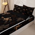 thumbnail image 3 of Homewish Bohemian Western Cowboy Zipper Twin Comforter Sets with Fitted Sheet and 2 Pillowcases,Southwest Desert Cactus Zipper Bedding Set,Black Reversible,4pcs, 3 of 8