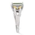 thumbnail image 3 of Sterling Silver Rhodium w/ Flash Gold-plate Green Quartz Ring, 3 of 3