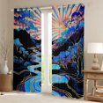thumbnail image 2 of Homewish Boho Geometric Lines Black Out Curtains,Bohemain Theme Curtains Pack of 2 (42x63 Each),Natural Botanical Pine Bedroom Curtains For Men Women,Microfiber Bedroom Decor, 2 of 6