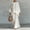 White, variant on Morttic Women‘s Casual Solid Color Long Sleeve T-Shirt & Wide Leg Pants Set Spring/Summer Lounge Outfit White,S