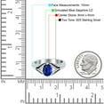 thumbnail image 4 of Art Deco Oval Ring Black Simulated Blue Sapphire Cubic Zirconia 925 Sterling Silver Size 7, 4 of 8