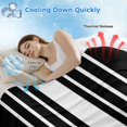 thumbnail image 3 of Black White Stripe Cooling Blanket, Lightweight Breathable Summer Throw Blanket with Double Sided Cold Effect,Modern Rustic Vertical Striped Picnic Beach Blankets Bed Sheet for Hot Sleepers 50"x60", 3 of 8