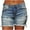 Navy, variant on Giftesty Saving Clearance 2024, Shorts for Women Women Fashion Solid Shorts Pokets Hole Casual Zipper Fringe Jeans Pants