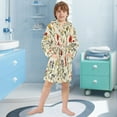 thumbnail image 5 of FORMRS Niños Bathrobe Unisex Hooded Robe Soft Plush Pajamas Sleepwear, Size 2-3T, Beige Floral, 5 of 7