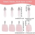 thumbnail image 4 of 24Pcs 2 Styles Natural Rose Quartz Pendants with Stainless Steel Snap On Bails Faceted Bullet Gemstone Pendant Quartz, 4 of 8