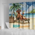 thumbnail image 4 of Vizsla Hello Summer Beach Theme with Sunglasses and Tropical Cocktail Shower Curtain Vizslas Dog Lover Gifts Idea Waterproof Bathroom Bathtub Curtain - 00009, 4 of 5