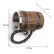 thumbnail image 2 of Jarra de cerveza de barril de madera hecha a mano, vasos en forma de cubo con asa, taza de cóctel de doble pared de acero inoxidable, 2 of 6
