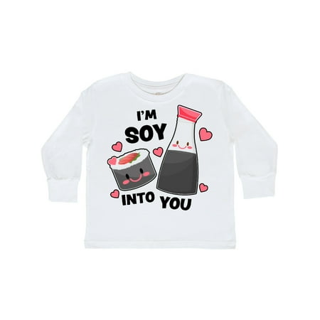 

Inktastic I m Soy Into You with Cute Soy Sauce and Sushi Gift Toddler Boy or Toddler Girl Long Sleeve T-Shirt