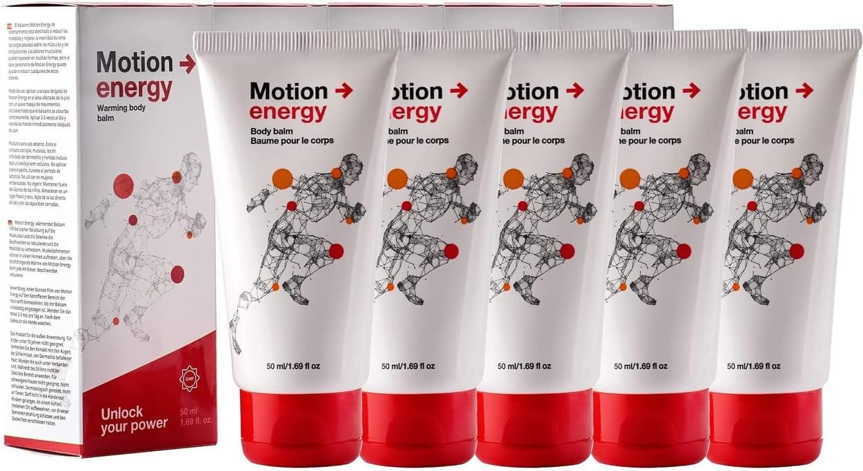 Motion Energy Warming Body Balm Sore Muscle & Joint Rub For Back, Knee & Neck Pain Relief