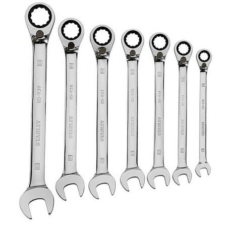 7-Piece Metric Reverse Gear Ratcheting Wrench Set