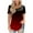 Red, variant on IROINNID Women's Gradient Casual Summer T-Shirts Short Sleeve Lace Round Neck Loose Tops