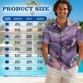 thumbnail image 6 of Whosucclay Purple Golden Marble Print Hawaiian Couple Matching Outfit Men's Short Sleeve Shirt Hawaiian Shirts for Summer and Women's Irregular Hem Sleeveless Dress Soft Beach Party Dress, L, 6 of 7