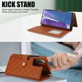 thumbnail image 4 of Case Wallet for Samsung Galaxy Note 20, [Wristlet & Crossbody Strap] RFID Blocking 5 Card Slots Stand [Shockproof TPU Shell] PU Leather Magnetic Flip Cover for Note 20, Brown, 4 of 9