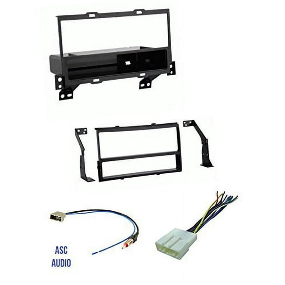 ASC Car Stereo Install Dash Kit, Wire Harness, and Antenna Adapter for installing a Single Din Aftermarket Radio for 2007 2008 2009 2010 2011 2012 Nissan Sentra (without pocket door above radio)