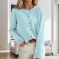 thumbnail image 5 of Wutalume Women's Solid Color Long Sleeve Mid Length Cardigan Top Jacket, Lightweight Open Front Layer, Versatile Cover Up for Indoor and Outdoor,Light Blue S, 5 of 7