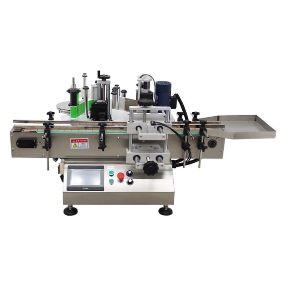 Conveyor Round Bottle High Speed Marking Labeling Machine Automatic Round Bottle Label Applicator Desktop Labeler Maker with Emergency Stop Switch and Touch Screen 110V 20-30PCS/min