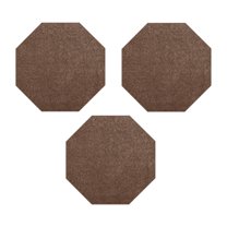 Furnish My Place Modern Plush Solid Brown Color Rug - Pets and Kids Friendly Rug, Indoor/Outdoor Mat, Area Rugs Great for Kids, Pets, Event, Wedding, Living Room, Made in USA, 3' Octagon - Set of 3