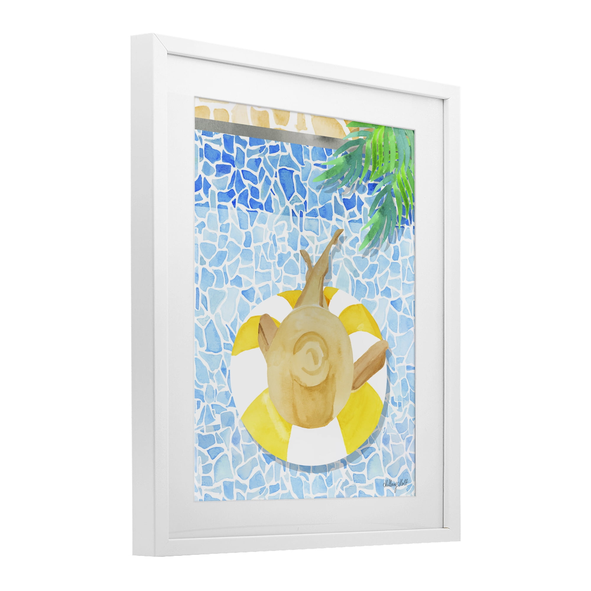Stupell Industries Summer Poolside Drift White Framed Print Under Glass, design by Hillary Holt