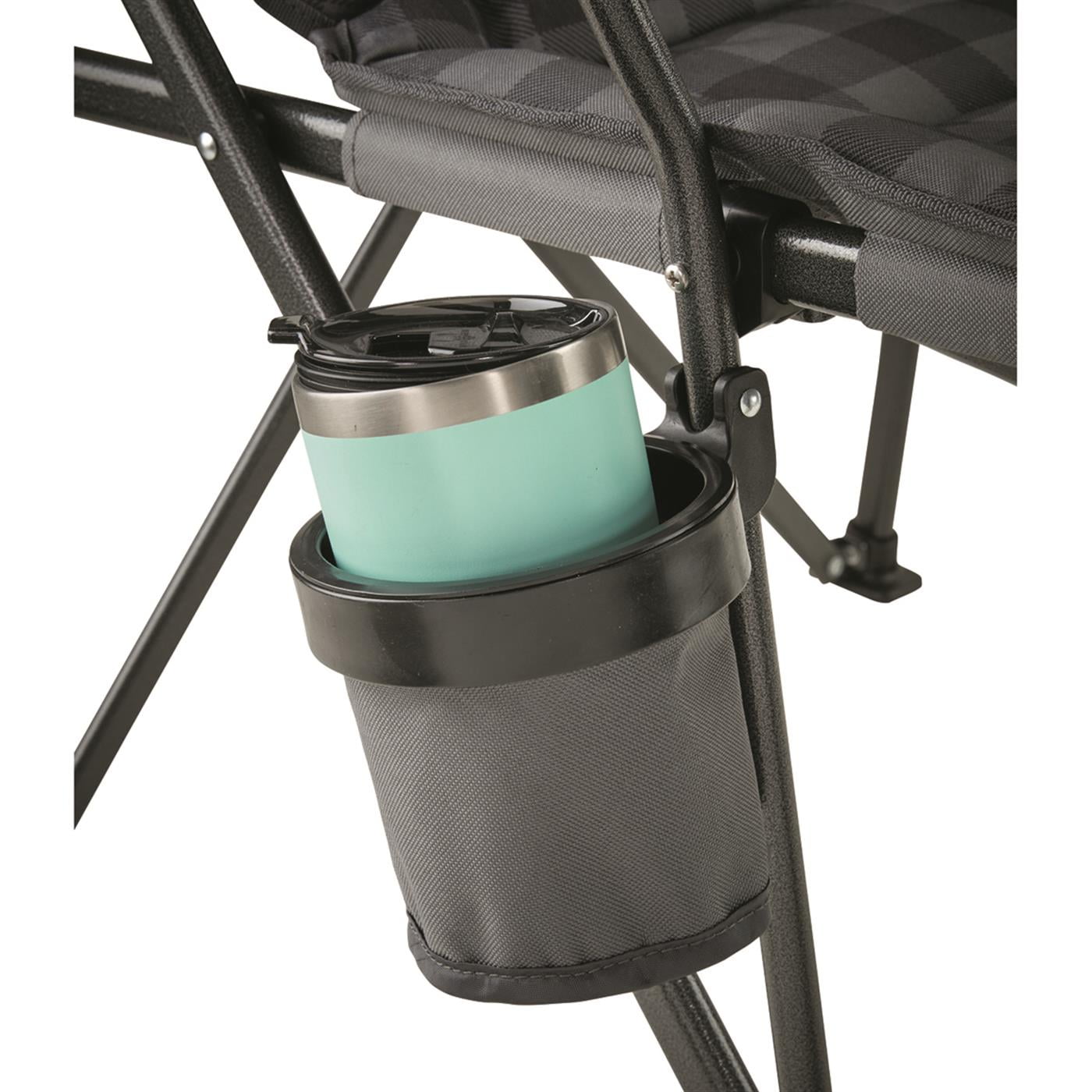 Guide Gear Oversized XL Comfort Padded Mammoth Camping Chair, 500-lb. Capacity Gray Plaid