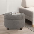 thumbnail image 6 of Fabric Upholstered Wooden Ottoman with Tufted Lift Off Lid Storage, Dark Gray, 6 of 6
