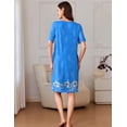 thumbnail image 4 of EKOUAER Women Zipper Robe Short Sleeves House Coat Zipper Front Bathrobe Sleepwear with Pockets Housecoat Nightgown, 4 of 6