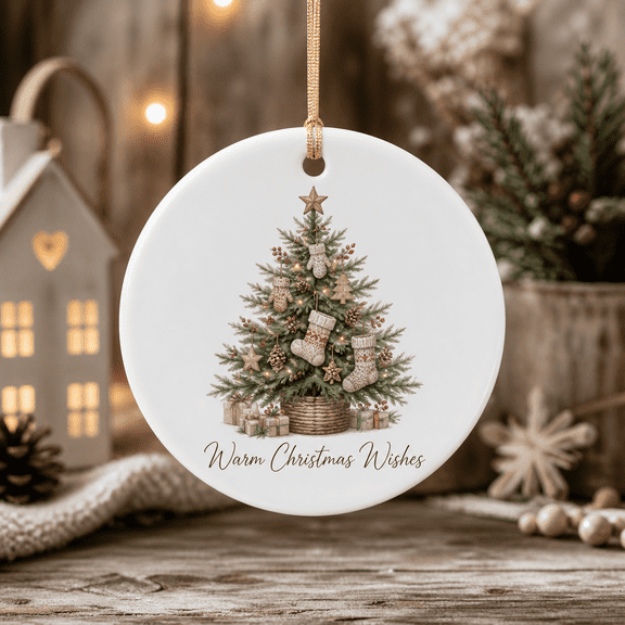 Christmas Ornament Warm Christmas Wishes Tree Hanging Decor for Holiday Gift Giving