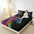 thumbnail image 4 of Manfei Watercolor Cartoon Dragon Full Size Sheets,Western Fantasy Animal Bed Sheets,Colorful Ombre Sheet Sets For Kids,Microfiber Bedroom Decor,4-Piece, 4 of 7