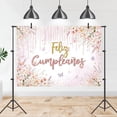 thumbnail image 2 of Feliz Cumpleaños Backdrop Pink Floral Mexican Happy Birthday Photography Background for Women Girl Mexico Birthday Party Decorations Banner Photo Studio Props, 2 of 3