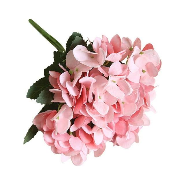 VogueV 5 Stem Hydrangea & Butterfly Fake Flowers - Wedding Table Centerpiece Pink